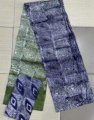 Royal Blue & White African Batik Brocade Fabric 5Y
