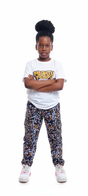 Stylish Trendy Little Girls Ankara Cargo Pants