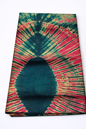 Emerald Flare Sunburst Adire Fabric
