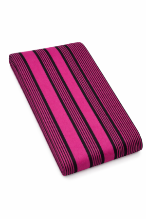 Pink and Black Handwoven Aso-Oke Fabric