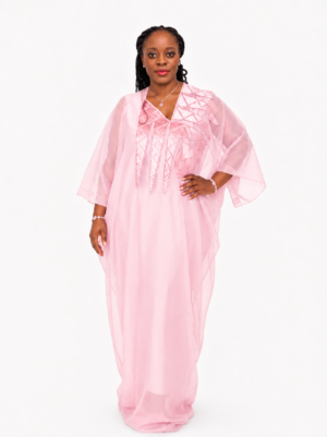 Traditional Women's African Blush Pink Boubou Dress