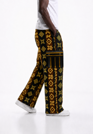 Trendy Men's Ankara Aso Oke Cargo Pants