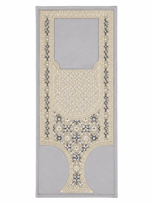 Silver Grey Embroidered Agbada Babban Riga For Men 1pc